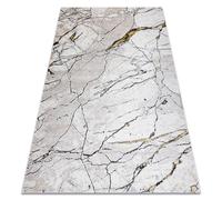 Alfombra GLOSS moderno 529A 53 Mármol Roca elegante glamour marfil / beige 140x190 cm