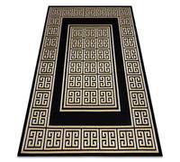 Alfombra GLOSS moderno 6776 86 elegante marco griego negro / oro 180x270 cm