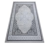 Alfombra GLOSS moderno 8490 52 Ornamento elegante marco marfil / gris 140x190 cm