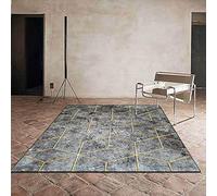 Alfombra grande de 200 x 230 cm, antideslizante, lavable, moderna, minimalista, geométrica, para sala de estar, dormitorio, oficina, cocina, comedor, alfombra gris de lujo