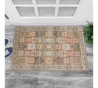 Alfombra grande de retazos, 200 x 250 cm, antideslizante, lavable a máquina, pelo corto, alfombra vintage para sala de estar, entrada, oficina, escritorio, mesita de noche, dormitorio, tradicional