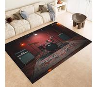 Alfombra Grande Guitarra 180x240 cm Impreso 3D Musical Batería Alfombra Habitacion Cachemira Sintética Antideslizante Tapetes Quarto Estar Salón Té Finca Rural Aire Libre (Reducción de Ruido)