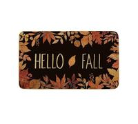 Alfombra grande para sala de estar con texto en inglés "Hello This Is A Fall Style Floor Mat It's A Maple Leaf Floor Mat Suitable For Indoor And Outdoor Entrance Zonas It's Slip For The Autumn Retro T