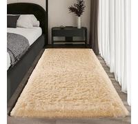 Alfombra Grande Salon 190 x 360 cm No Se Desprenden, Lavable Hasta 30 Grados, Antideslizante, Fluffy, Muy Suave, Alfombras Salon Grandes, Alfombra Suave, para Dormitorio, Sala de Estar, beige