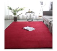 Alfombra gruesa for sala de estar, alfombra de lana Coral for área grande, alfombra suave for suelo de juegos for niños, estera de Yoga for cabecera y ventana for niñas(Wine red,50x160cm(19x62 in))