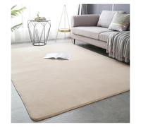 Alfombra gruesa for sala de estar, alfombra de lana Coral for área grande, alfombra suave for suelo de juegos for niños, estera de Yoga for cabecera y ventana for niñas(Light camel,50x80cm(19x31 in)