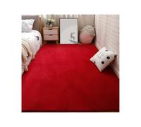 Alfombra gruesa para decoración del hogar, alfombra corta de felpa grande para sala de estar, dormitorio, mesita de noche (rojo, 160 x 200 cm)