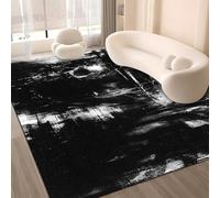 Alfombra Habitacion Cráneo Terrible Negro Alfombra Exterior Interior Peluche Corto Antideslizante Decorativas Rugs for Living Room Lavables en Lavadora Tapetes para Sala 100x140 cm