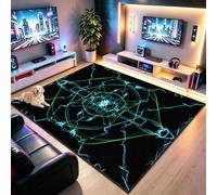 Alfombra Habitacion Juvenil Niños Alfombra Gamer Suelo 3D Gamer Hombres Adolescente Alfombra Sala de Estar Carpet Grande Teenager Room Non-Slip Mat Alfombrilla para Silla de Oficina Gaming 140x190cm