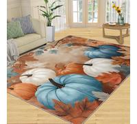 Alfombra Home Decoe de Calabaza de otoño, Hojas de Arce otoñales Que Caen, alfombras Lavables Antideslizantes, Calabaza Colorida Aplica en salón, Dormitorio, Pasillo del Comedor (80x150cm)