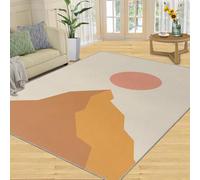 Alfombra Home Decoe de Creative Orange Yellow Mountains, Minimalismo Moderno Sunrise Antideslizante Lavables, Aplica al salón, Dormitorio, Comedor y Pasillo (150x210cm)
