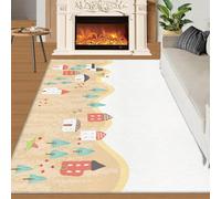 Alfombra Home Decoe de Dibujos Animados, alfombras Antideslizantes Lavables en la habitación Infantil de la cabaña de Campo, Bosque otoñal para el salón, Dormitorio, Pasillo del Comedor (80x150cm)