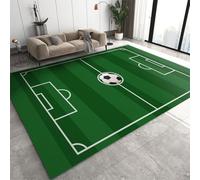 Alfombra Home Decoe de fútbol Verde, minimalismo Baño de Chicos Adolescentes Campo de fútbol Antideslizante Alfombras Lavables, aplicadas en salón, Dormitorio, Comedor y Pasillo (70x120cm)