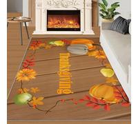 Alfombra Home Decoe de veta de Madera marrón, alfombras Lavables Antideslizantes de Acción de Gracias, aplicadas en el salón, Dormitorio, Comedor y Pasillo (100x140cm)