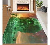 Alfombra Home Decoe Skeleton Made, Alfombras Antideslizantes Lavables con Calavera Verde, Ocean Aplica en salón, Dormitorio, Pasillo del Comedor (140x200cm)