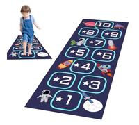 Alfombra Hopscotch, alfombra interior Hop Scotch para niños, alfombrilla de rayuela, antideslizante y duradera, fácil de limpiar, para dormitorios, salas de estar, guarderías, preescolares, salas de