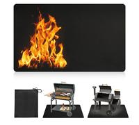 Alfombra Ignífuga,Alfombrilla para Barbacoa,Protección del Suelo,Resistente al Fuego Base Ignífuga Impermeable Alfombrilla,Protectora Estera para Exterior, Piso,Terraza Patio,Césped (Negro, 122*165cm)