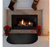 Alfombra Ignífuga Chimenea Interior(80x50cm), Tapete De Chimenea Semicircular, Protector De Área De Chimenea, Tapete Antideslizante Ignífugo, Protector De Suelo para Estufa Y Chimenea