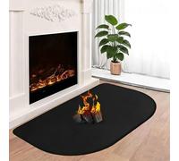 Alfombra Ignífuga para Chimenea, 80 x 50 cm Estera Ignífuga Semiredonda, Almohadillas para Chimeneas de Leña para Interior y Exterior, Protectora Suelo contra Chispas, para Chimenea, Estufa, Barbacoa