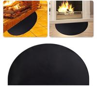 Alfombra ignífuga para chimenea, media redonda, alfombra de chimenea antideslizante, fibra de vidrio a prueba de fuego, alfombra de protección de suelo de Sparks Embers (20 x 40 pulgadas)