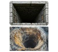 Alfombra Ilusión 3D - Aľfombra de área dè 50x80 cm, tapete antideslizante, acento d́e poliéster dë secado rápido | Alf̃ombra decorativa con agujeros ópticos, entrada del hogar, sala ďe estar, dormitor