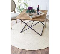 Alfombra india, hecha a mano, de yute natural, trenzada, blanca, para dormitorio, sala de estar, alfombra de yute, alfombra de yute bohemia, tamaño de alfombra redonda de 4 x 4 pies (120 cm x 120 cm)
