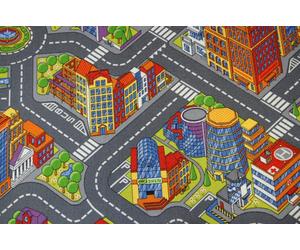 Alfombra infantil Carreteras BIG CITY gris 150x500 cm