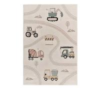 Alfombra infantil carreteras y tractores multicolor clown, 120x170 cm - atticgo
