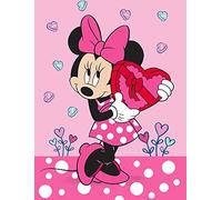 Alfombra infantil de Minnie Mouse con diseño de corazón rosa y rosa, 100 cm x 133 cm, antideslizante, antirruido, alfombra para niños, alfombra de juegos para niñas, alfombra de juegos de Disney