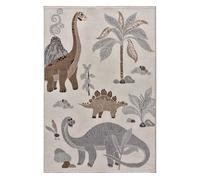 Alfombra infantil dinosaurios blanco beats, 120x170 cm - atticgo