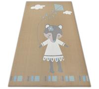 Alfombra infantil LOKO Ratón beige Antideslizante 120x170 cm