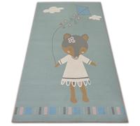 Alfombra infantil LOKO Ratón verde Antideslizante 160x220 cm