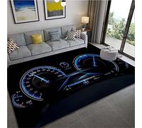 Alfombra Infantil Negro Gris Salpicadero Del Coche Alfombra de La Sala de Estar Hogar Cocina Pasillo Dormitorio Alfombra Felpudo Alfombra del Piso de La Bañera Antideslizante (Color2,140 x 180 cm)