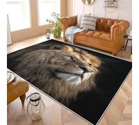 Alfombra Infantil para Interiores 160x230 cm Animales HD Retrato de LeóN Alfombra Mullida, Base Antideslizante, Lavable a Máquina, MarróN Alfombras de Salón y Dormitorio de Pelo Corto