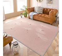 Alfombra Infantil para Interiores 160x230 cm PatróN Simple de Diente de LeóN Alfombra Mullida, Base Antideslizante, Lavable a Máquina, Rosa Alfombras de Salón y Dormitorio de Pelo Corto