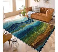 Alfombra Infantil para Interiores 60x90 cm Fluido ArcoíRis de MáRmol Alfombra Mullida, Base Antideslizante, Lavable a Máquina, Vistoso Alfombras de Salón y Dormitorio de Pelo Corto