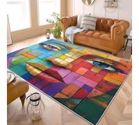 Alfombra Infantil para Interiores 60x90 cm PatróN Abstracto de Rostro Humano Alfombra Mullida, Base Antideslizante, Lavable a Máquina, Vistoso Alfombras de Salón y Dormitorio de Pelo Corto