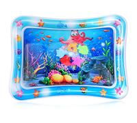 Alfombra Inflable con Agua de Pulpo, Rectángulo Water Mat Colchones de Agua de Tiempo Boca Abajo, Centro de Actividades Divertidas para La Estimulación del Crecimiento de Su Bebé con Bomba(28x20In)