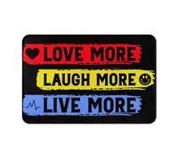 Alfombra Interior Ama Más, Ríe Más, Vive Más Atrapapolvo Alfombra De Entrada Duradera Tapete De Entrada para Dormitorio Baño Oficina 60X40Cm