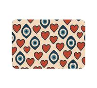 Alfombra Interior Amuleto De Corazones Y Ojos Malvados Absorbentes Alfombra Entrada Interior Fino Tapete De Entrada para Jardín Pasillo Baño 60X40Cm