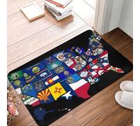 Alfombra Interior Bandera del Estado De Estados Unidos Absorbentes Alfombra Entrada Duradera Trampa De Tierra para Oficina Casa Jardín 60X40Cm
