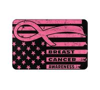 Alfombra Interior Cinta Rosa De Concientización sobre El Cáncer De Mama, Bandera Estadounidense Suaves Felpudo Absorbentes Trampa De Tierra para Oficina Cocina Hogar 60X40Cm
