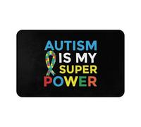 Alfombra Interior El Autismo Es Mi Superpoder Duradera Felpudo De Entrada Antideslizante Trampa De Tierra para Oficina Hogar Cocina 60X40Cm