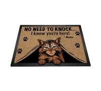 Alfombra Interior Gato Somalí Personalizado Sin Necesidad De Tocar Antideslizante Felpudo Entrada Interior Atrapapolvo Trampa De Tierra para Casa Jardín Cocina 60X40Cm