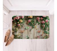 Alfombra Interior Jardín De Primavera Suaves Felpudo Entrada Lavable Trampa De Tierra para Casa Jardín Pasillo 60X40Cm