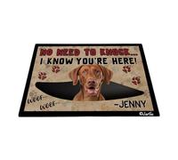 Alfombra Interior No Es Necesario Llamar, Sé Que Estás Aquí. Divertido Perro Vizsla con Pata De Perro. Antideslizante Alfombra De Entrada Fino Tapete Felpudo Entrada Paraa 60X40Cm