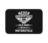 Alfombra Interior Nunca Subestimes A Un Anciano con Una Motocicleta Atrapapolvo Felpudo Entrada Interior Suaves Tapete De Entrada para Cocina Hogar Dormitorio 60X40Cm