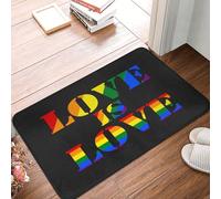 Alfombra Interior Orgullo Gay Derechos LGBT Arcoíris Fino Felpudo Entrada Interior Antideslizante Trampa De Tierra para Hogar Oficina Casa 60X40Cm