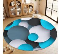 Alfombra Interior Redonda 120 cm Círculos Geométricos Alfombra Redonda Impresión Modern, Multicolor Habitación Suave Antideslizante - para salón Dormitorio y habitación Infantil Alfombrilla