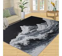 Alfombra Japonesa Ukiyo-e Grande Lavable de 200 x 250 cm para Sala de Estar, moqueta Antideslizante para Dormitorio, mesita de Noche, Comedor, decoración